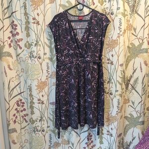 MERONA Black and Purple Patterned Dress